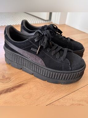 Puma Fenty Black Suede Platform Sneakers Creepers